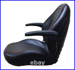 High Back Lawn Mower Seat with Armrests Black Exmark, Ferris, Grasshopper