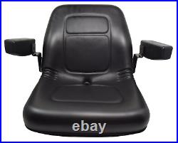 High Back Lawn Mower Seat with Armrests Black Gravely, Husqvarna, Hustler