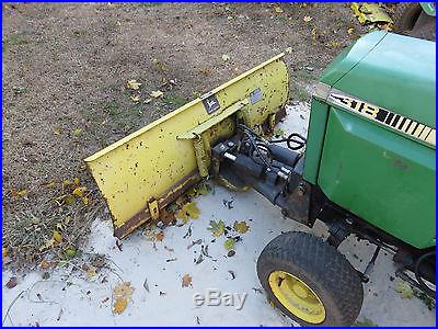 JOHN DEERE 318 GARDEN TRACTOR WITH PLOW AND MOWER DECK