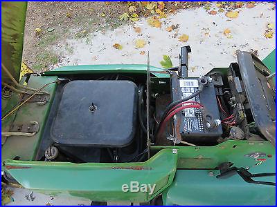 JOHN DEERE 318 GARDEN TRACTOR WITH PLOW AND MOWER DECK