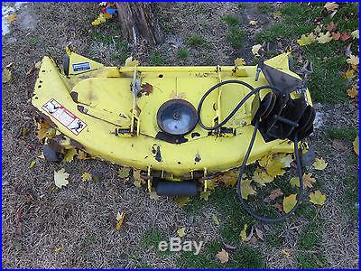 JOHN DEERE 318 GARDEN TRACTOR WITH PLOW AND MOWER DECK