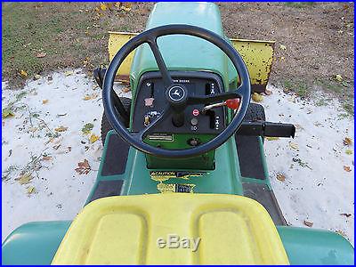 JOHN DEERE 318 GARDEN TRACTOR WITH PLOW AND MOWER DECK