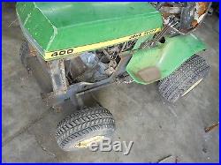 JOHN DEERE 400 TRACTOR WITH TILLER BLADE PLOW DECK KOHLER ENGINE