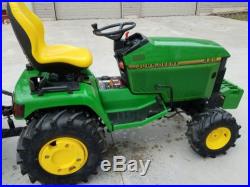JOHN DEERE 445 with 3pt TILLER garden tractor lawn mower Kawasaki hydraulic bar