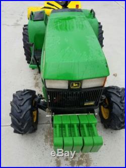 JOHN DEERE 445 with 3pt TILLER garden tractor lawn mower Kawasaki hydraulic bar