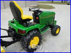 JOHN DEERE 445 with 3pt TILLER garden tractor lawn mower Kawasaki hydraulic bar