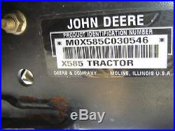 JOHN DEERE X585 130 HRS MOWER, SNOW BLOWER, PLOW 4X4