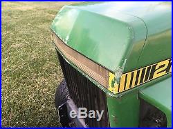 John Deere 210 Garden Lawn Tractor With Wheel Weighs And Snow Dirt Plow Blade