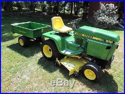John Deere 316 Lawn tractor and utility cart