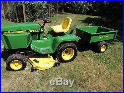 John Deere 316 Lawn tractor and utility cart