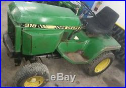 John Deere 318 lawn & garden tractor JD mower 46 power steering pto