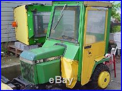 John Deere 318 with Snow Blower and Cab