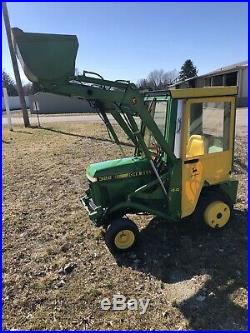 John Deere 322 Garden Tractor With 44 Loader And Cab 143 Original Hrs 332 430