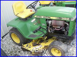 John Deere 322 Tractor 3-Cylinder Gas Engine with 50 Mower Deck -No side panels