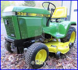 John Deere 332 Riding Lawn & Garden Tractor / Mower Yanmar Diesel with 46 Deck