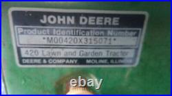 John Deere 420 Lawn Mower garden tractor