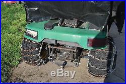 John Deere 425 lawn tractor riding mower with 60 deck, cab, hydraulic blade etc