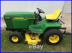 John Deere 430 Diesel Tractor Lawn Mower, 50 Deck, 3 Point Hitch, Yanmar 3 cyl
