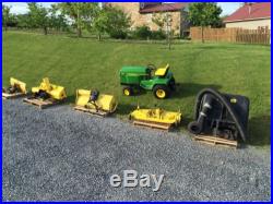 John Deere 430 Garden Tractor, Mower, Tiller, Snow Thrower, Blade, Grass Collect