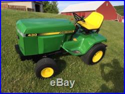 John Deere 430 Garden Tractor, Mower, Tiller, Snow Thrower, Blade, Grass Collect