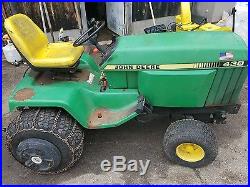 John Deere 430 garden tractor with 47 inch snowblower, 60 inch mower and 3 pth