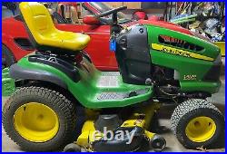 John Deere LA130 Lawn Tractor/Mower with Plow, Chains, Weights