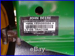 John Deere LT133 riding lawnmower 38 deck