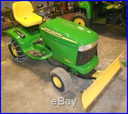 John Deere LX277 lawn tractor with 42 mower deck, rear bagger, 44 plow
