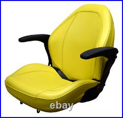 John Deere Lawn Mower Seat with Armrests Yellow 335 345 415 425 445 455 F710 F725