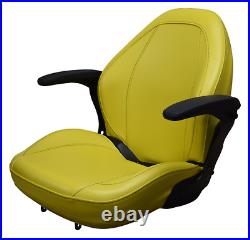 John Deere Lawn Mower Seat with Armrests Yellow 335 345 415 425 445 455 F710 F725