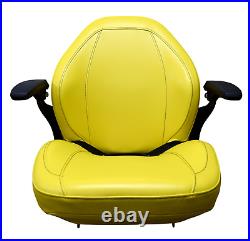 John Deere Lawn Mower Seat with Armrests Yellow 335 345 415 425 445 455 F710 F725