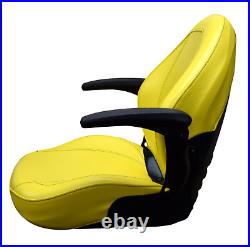 John Deere Lawn Mower Seat with Armrests Yellow 335 345 415 425 445 455 F710 F725