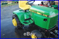 John Deere Model 332 Lawn And Garden Tractor. Less Than 500 Hours
