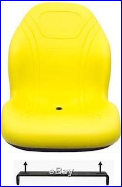 John Deere Yellow Seat withbracket Fits 425 445 455 4100 4115 Replaces AM879503