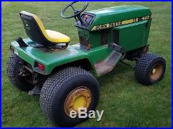 John deere 420 garden tractor with 60 deck weights and chains