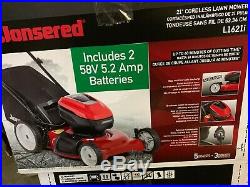 Jonsered L1621i 58 Volt 21 CUT HIGH WHEEL MOWER WITH 2 BATTERIES & THE CHARGER