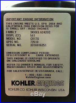 Kohler Command CV17 Vertical Shaft Engine 1 X 3-5/32 15 Amp 17HP ZT & Riders