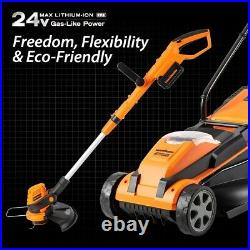 LawnMaster Lawn Mower / String Trimmer Combo Kit 24V MAX, 4.0Ah Battery & Charger