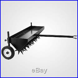 Lawn Core Plug Aerator 40 Pull Behind Ride On Mower New 10 Spike Wheels Active