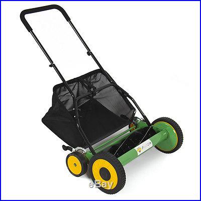 Lawn Mower 20 Classic Hand Push Reel W/ Grass Catcher 6 Adjustable Height 20