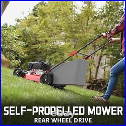 Lawn Mower Self Propelled Gas, 21-Inch Steel Deck 170cc Engine 3-in-1 Mulch, Bag