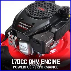 Lawn Mower Self Propelled Gas, 21-Inch Steel Deck 170cc Engine 3-in-1 Mulch, Bag
