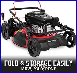 Lawn Mower Self Propelled Gas, 21-Inch Steel Deck 170cc Engine 3-in-1 Mulch, Bag