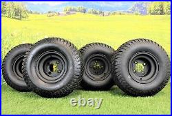 Matte Black Wheels with 18x9.50-8 4 Ply Turf Tires for Golf and Lawn and Garden