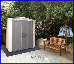 Meitola Outdoor Storage Shed Mat, Waterproof and 8' x 6', Brown, Gray, Black