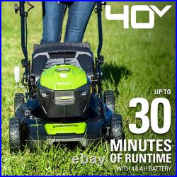 New 40V 20-inch Brushless Walk-Behind Push Lawn Mower Battery and Quick Charger