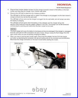 New Genuine OEM Honda Battery Float Charger 06320-VH7-UA2 Kit for Lawn Mowers