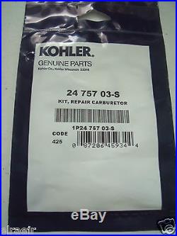 OEM Kohler 24 757 03-S, 2475703S, 24 757 03S Lawnmower Carburetor Repair Kit
