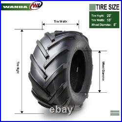 One WANDA 20x10-8 Lawn Mower Agriculture Farm Tractor Tires 4ply 20x10x8