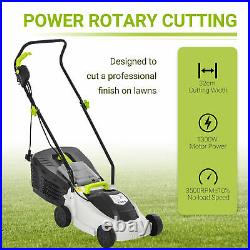 Outsunny Electric Rotary Lawn Mower with 25L Grass Box, 3-Level Height Adjust